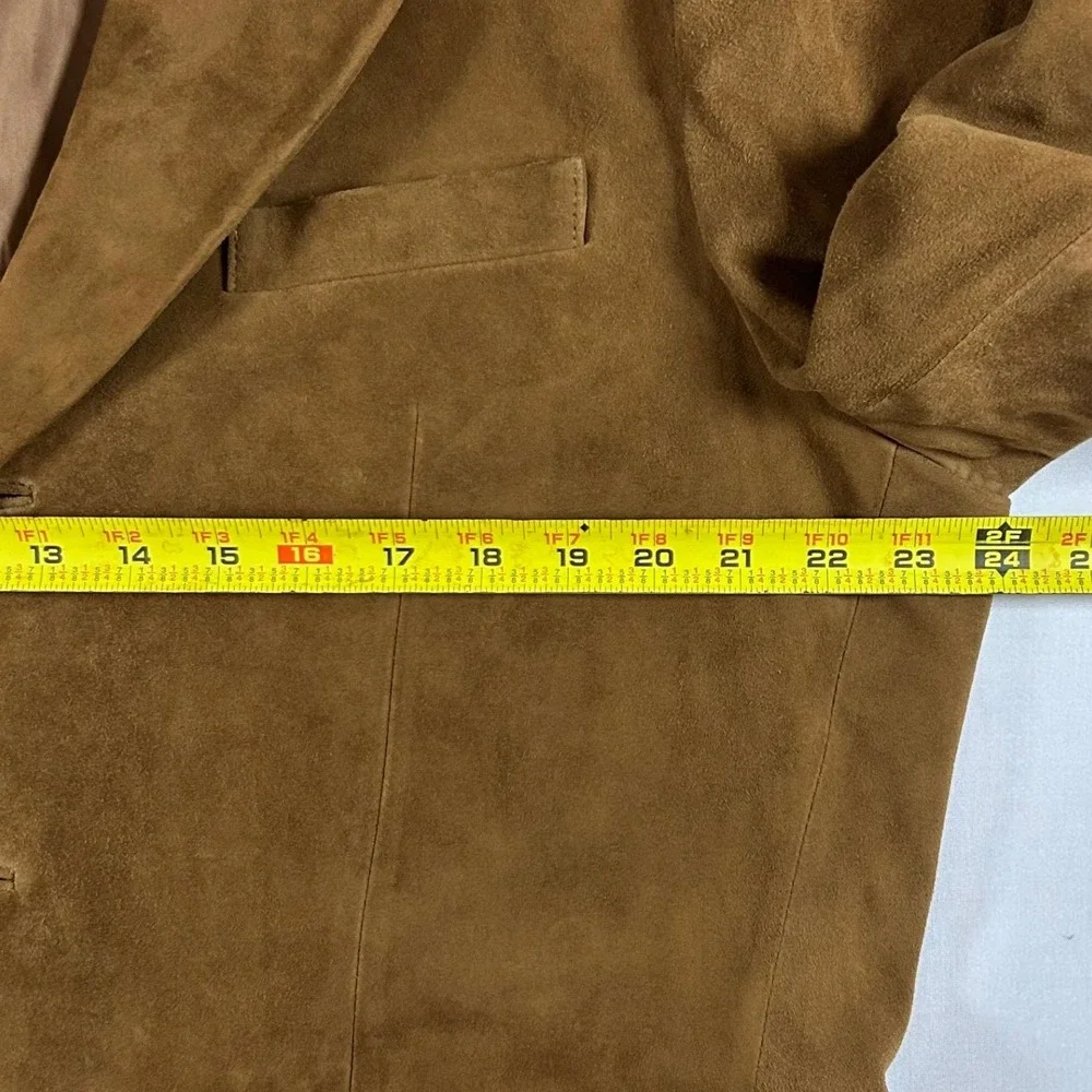 John W Nordstrom Goat Suede Sport Coat Mens 42L Brown Leather Blazer Jacket